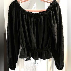 H&M off shoulder long sleeve top with elastic waist